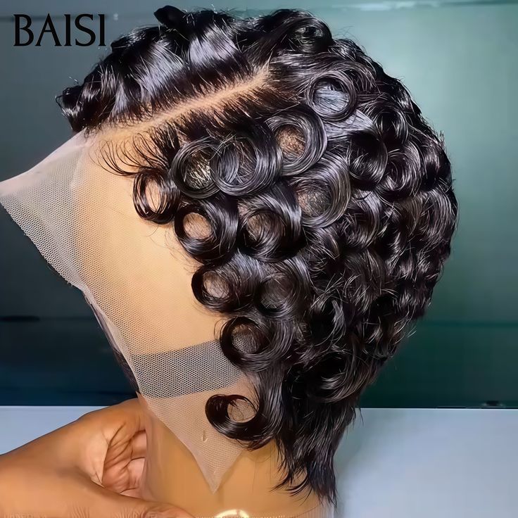 Pre Styled Chioma Full Frontal 100% Human Hair Pixie Curl Lace 13*4 Frontal Wig