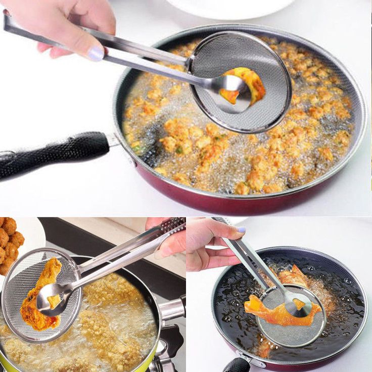 2 in 1 MESHED STAINLESS STEEL SEIVE/TONG frying spoon
