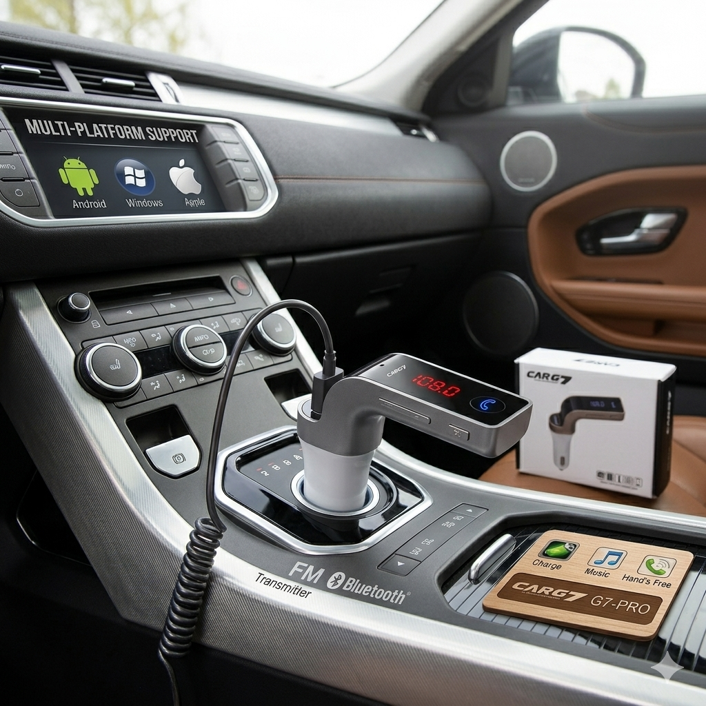 Car-G7 Bluetooth Mp3 Player & Car Charger & FM Transmitter & Wireless Hands-Free Calling & Music Streaming
