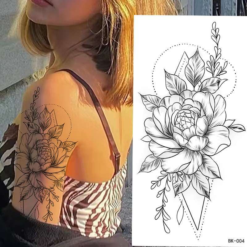 Waterproof Temporary tattoo BK-004; Dimensions: 96*190MM