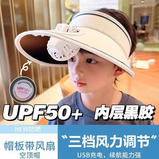 Sunscreen Fan Hat-White