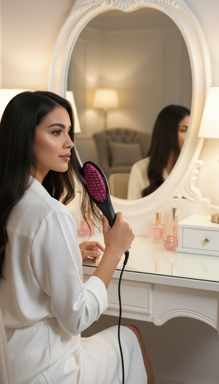 Ceramic Digital Heating Hair Brush