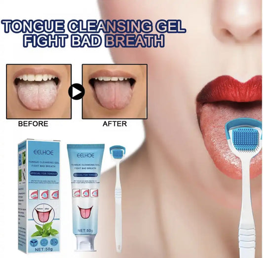 TONGUE CLEANING GEL WITH SILICONE SCRAPER