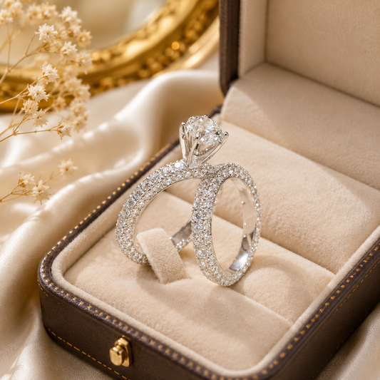 Paragoal Diamond Silver Sterling Engagement ring