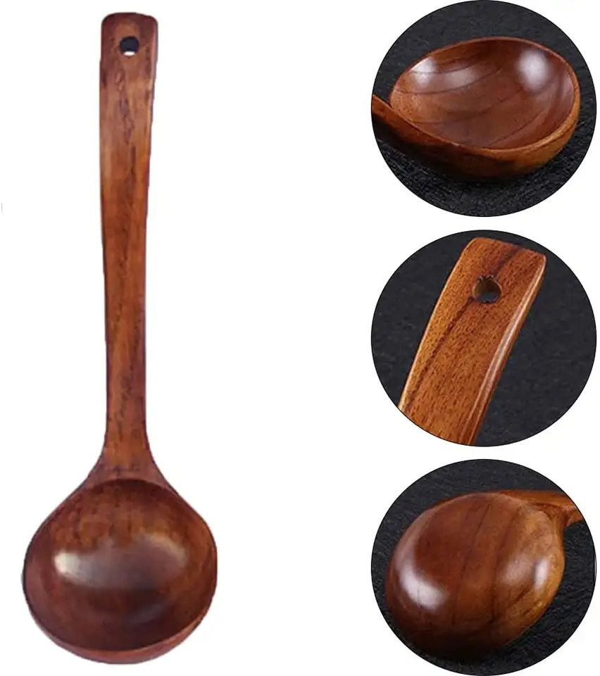 1PC CHINESE WOODEN KITCHEN SERVING SPOON