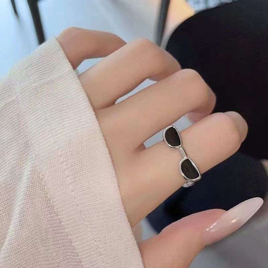 Black Sunglasses Handmade Ring |  High-end Luxury Jewelry Adjustable universal sizing Ring
