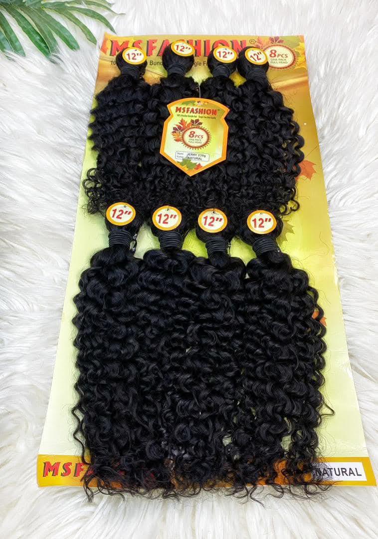 12 inches Natural Curly Mfashion Premium Hair bundles Packet hair
