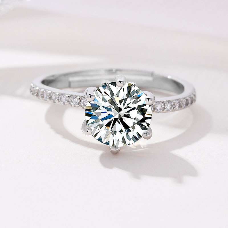 Moissanite Cross-Border single-row  Diamond Engagement ring | Adjustable Opening  ring fit all finger sizes