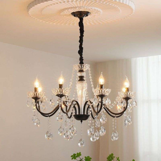 Black High-end Crystal Chandelier French Light Luxury