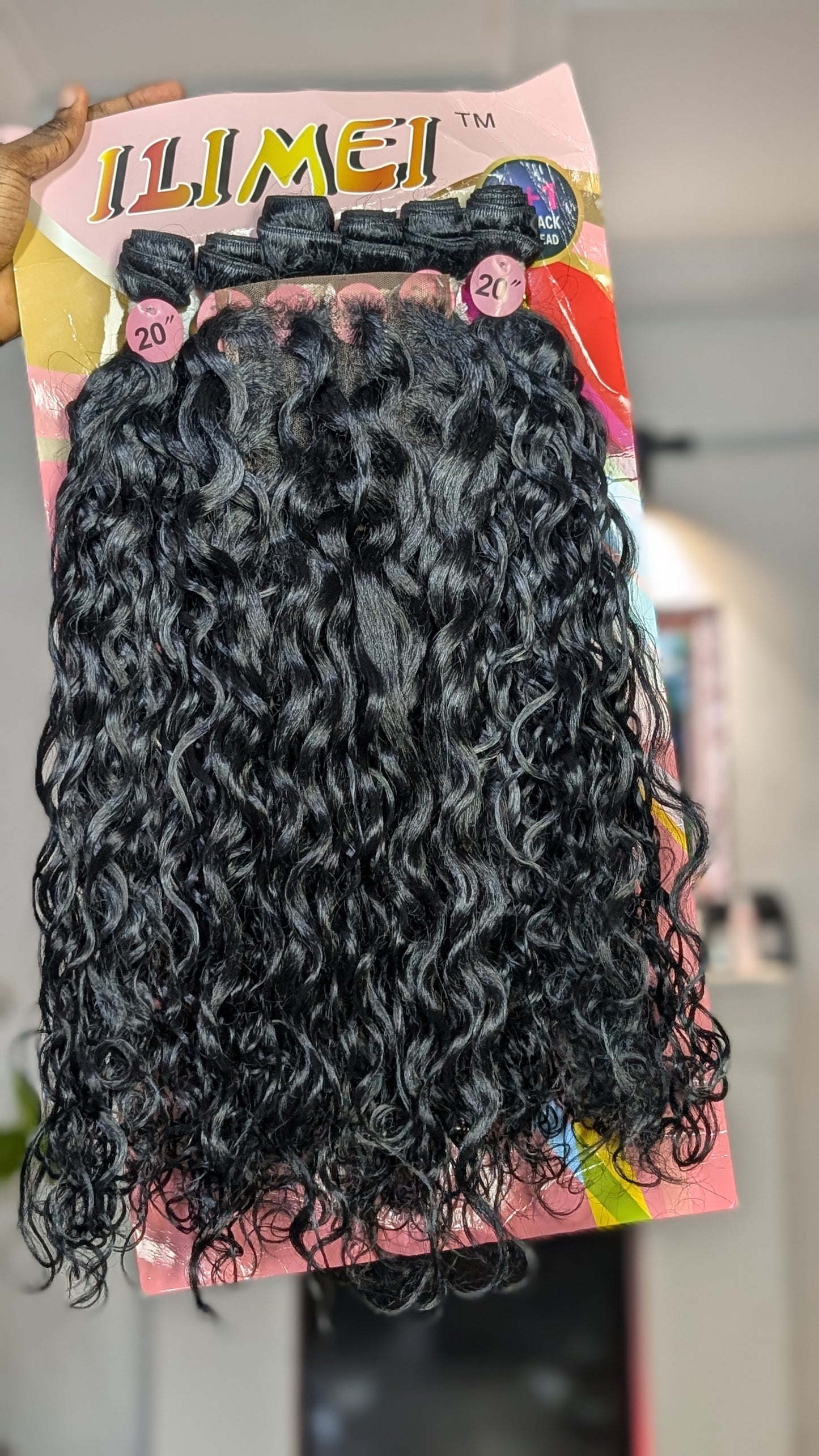 ILimei gorgeous curls 4 x4 closure + 6bundles packet hair