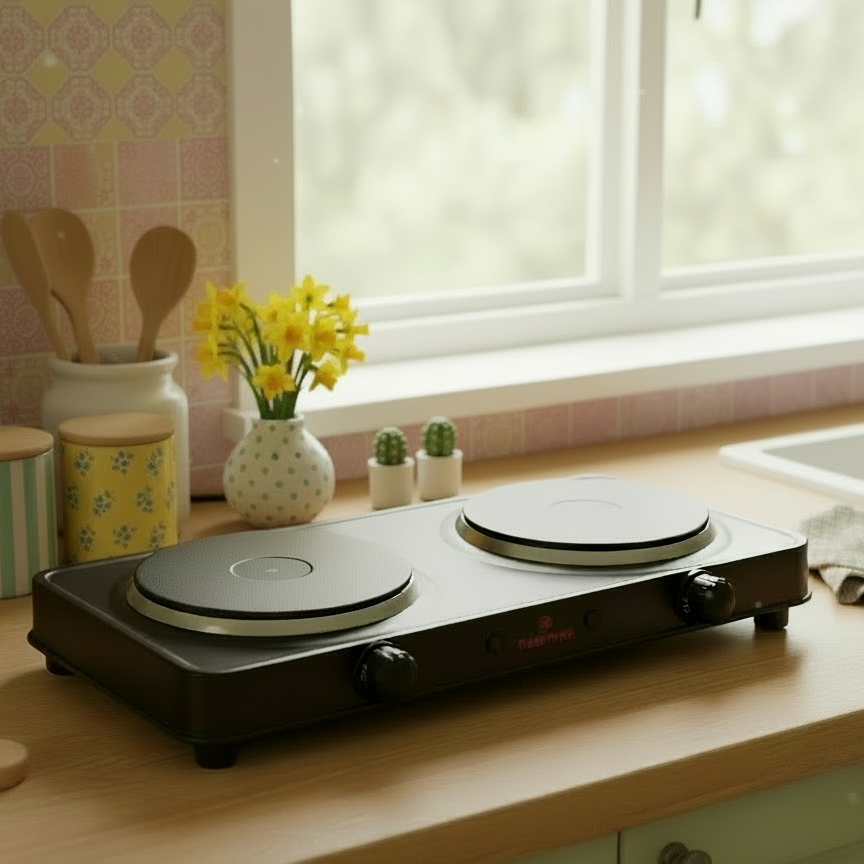 (Solid ) 2000W Electric Double burner stove