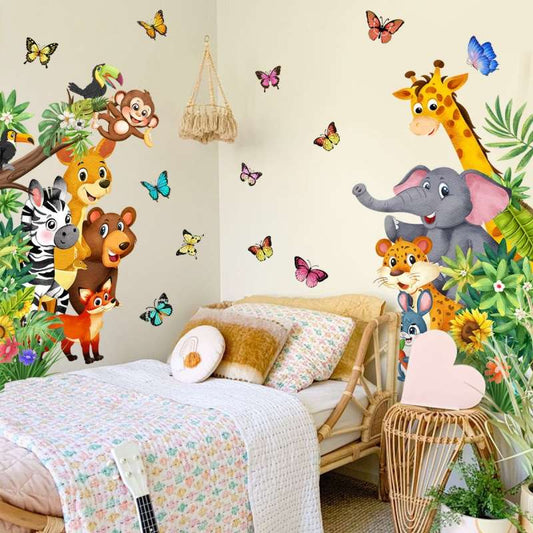 Kids  jungle wallpaper 
(30*90cm*2 pictures)