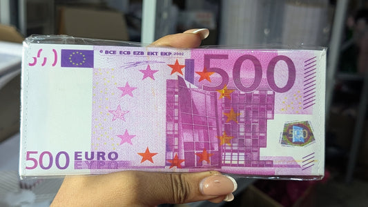 Euro currency leather wallet