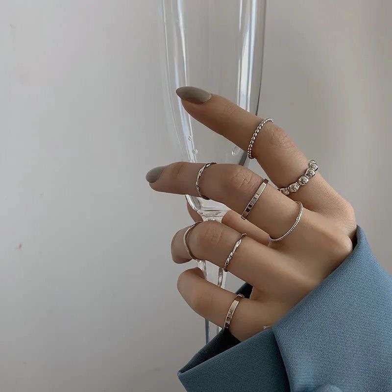 Silver JZ8 eight-piece ring