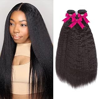 Black natural kinky bundles with closure package hair  hair great texture