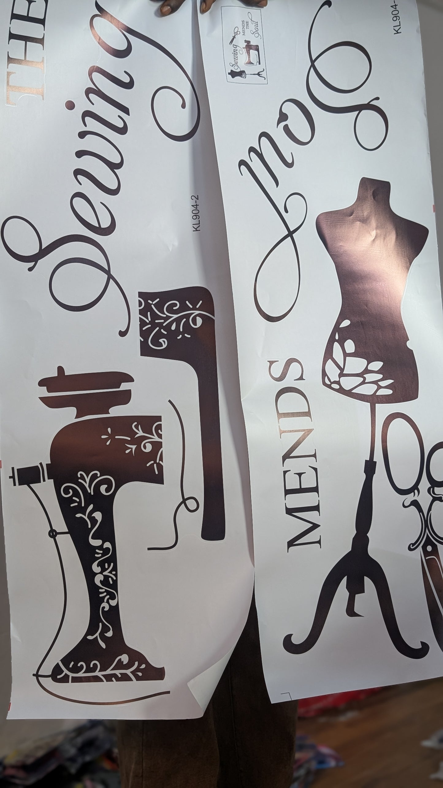W18 Black  sewing machine scissors wall  decorative sticker