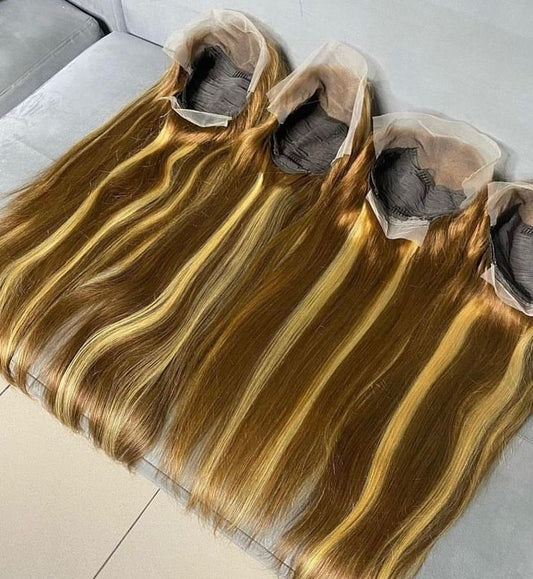 Full frontal piano wig  100% human hair hair 26''