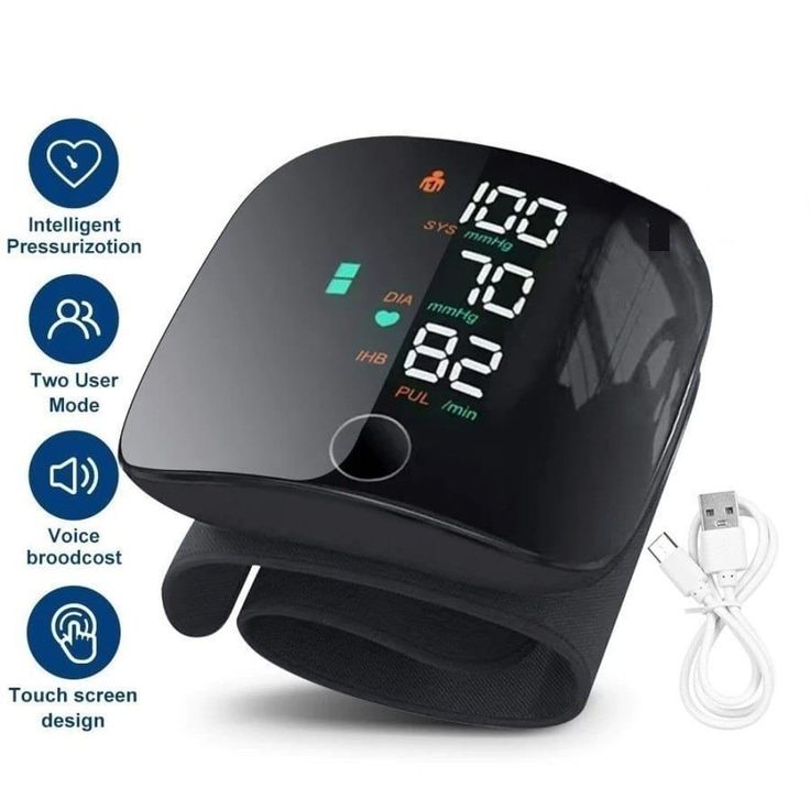 Wrist Blood Pressure Monitor with LED Touchscreen BP machine