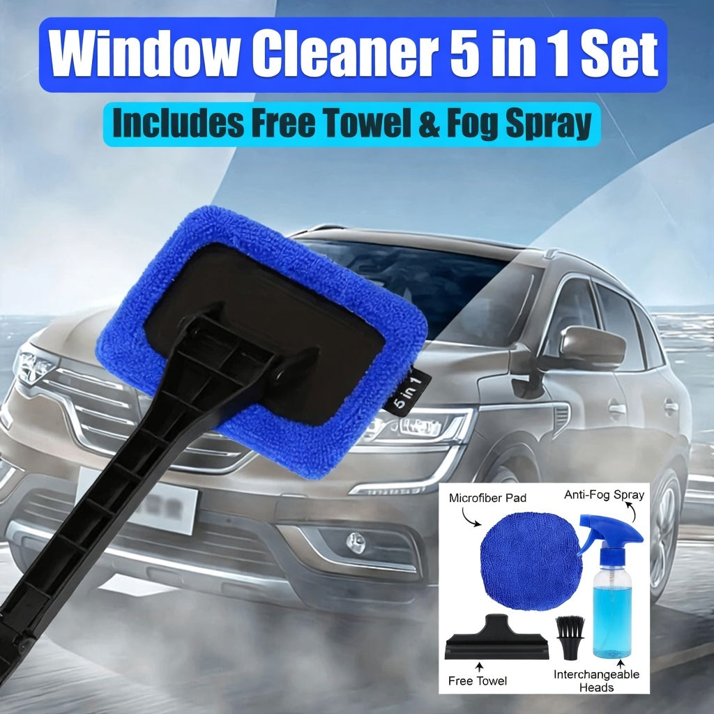 Window Cleaner 5 in 1 set + Free towel + free window fog spray