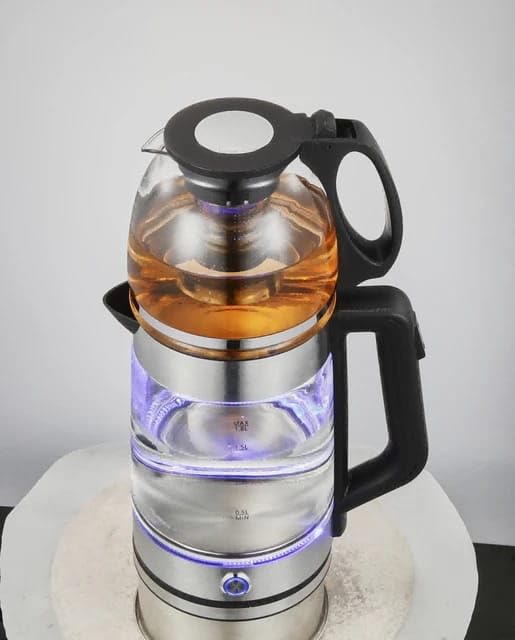 DOUBLE-LAYERED (2in1) GLASS TRANSPARENT ELECTRIC KETTLE