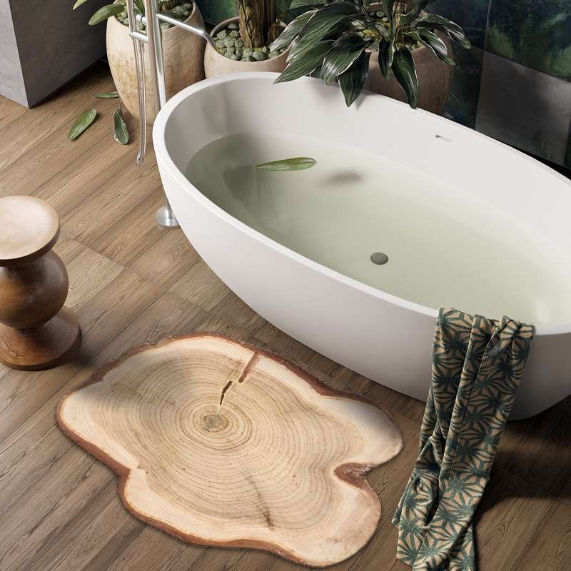 Manhattan wood shaped Foot mat Size:  Dimensions: 50*80cm
