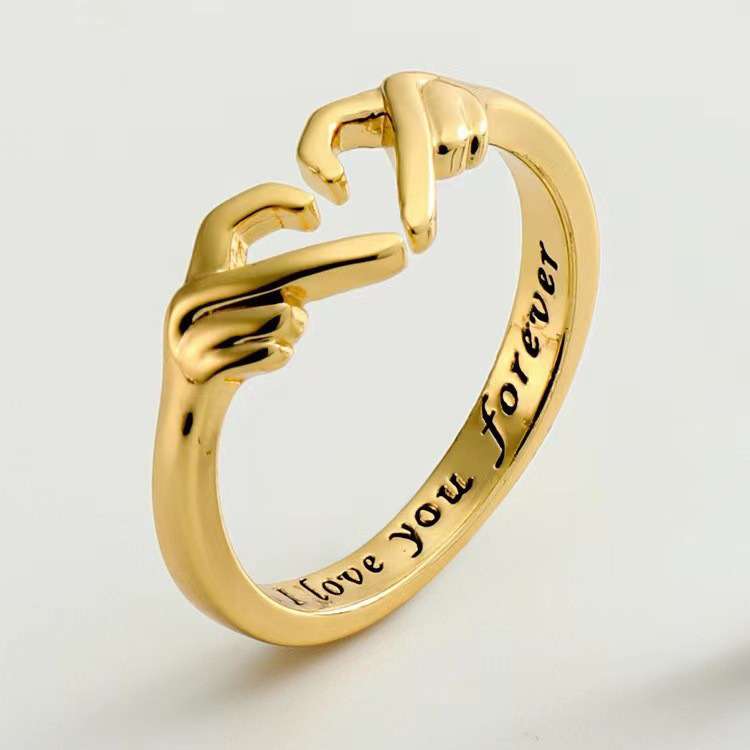 Love hug hands promise Ring | opening adjustable ring