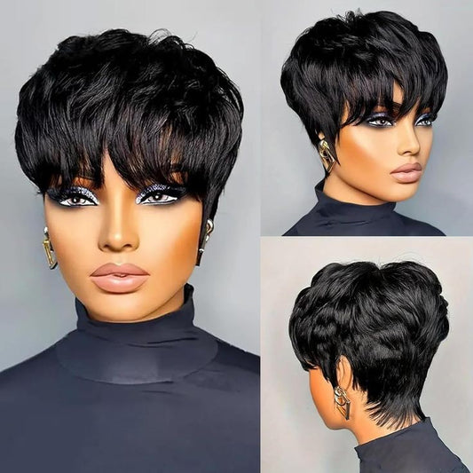 Goddess Skull cap Pixie Cut wig