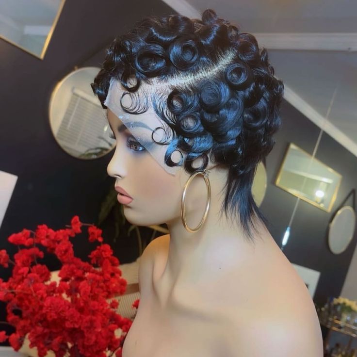 Pre Styled Chioma Full Frontal 100% Human Hair Pixie Curl Lace 13*4 Frontal Wig