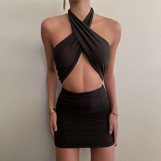 Black Bandage Wrap Party Dress Size : M