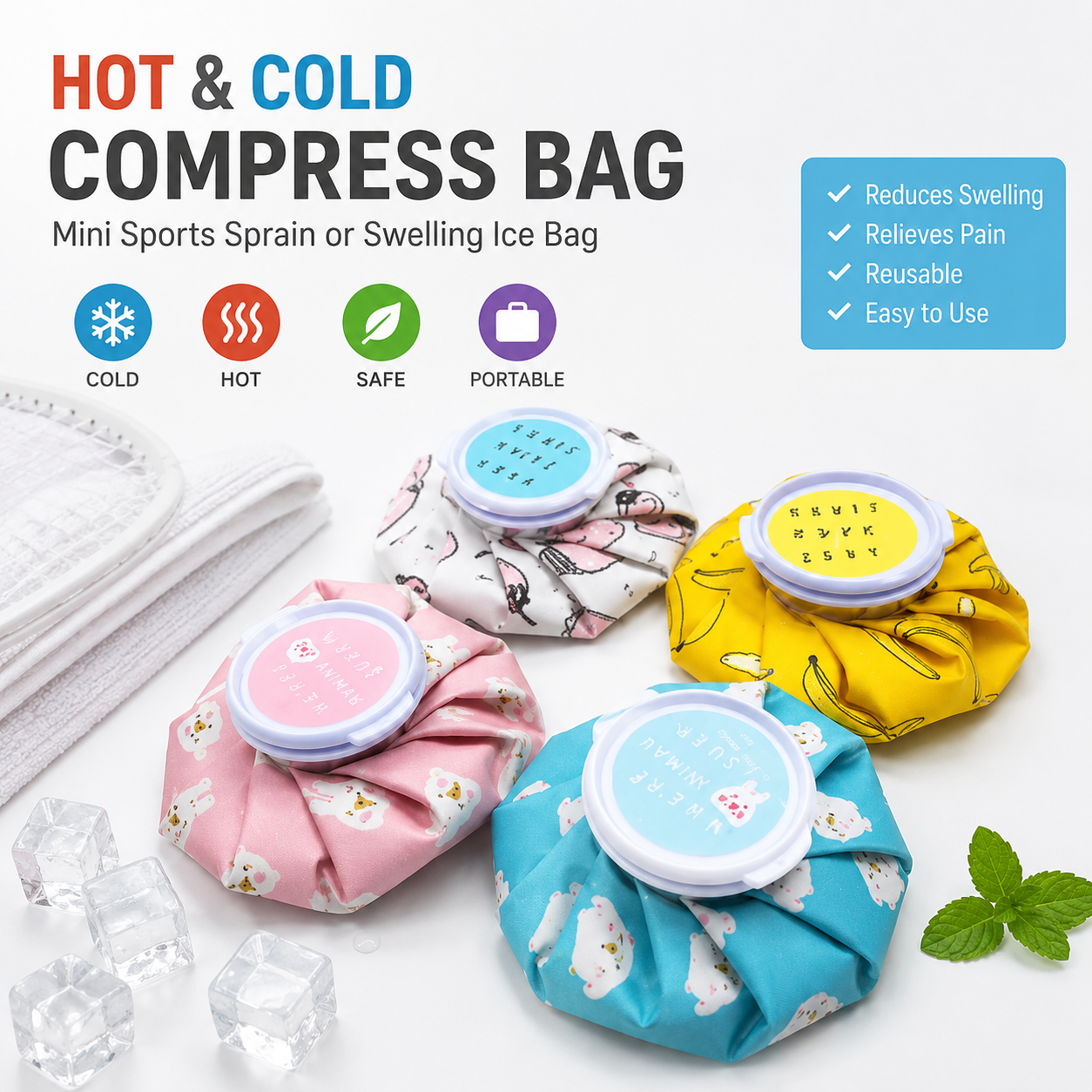 Hot and Cold Compress Bag Mini Sports Sprain or Swelling lce Bag