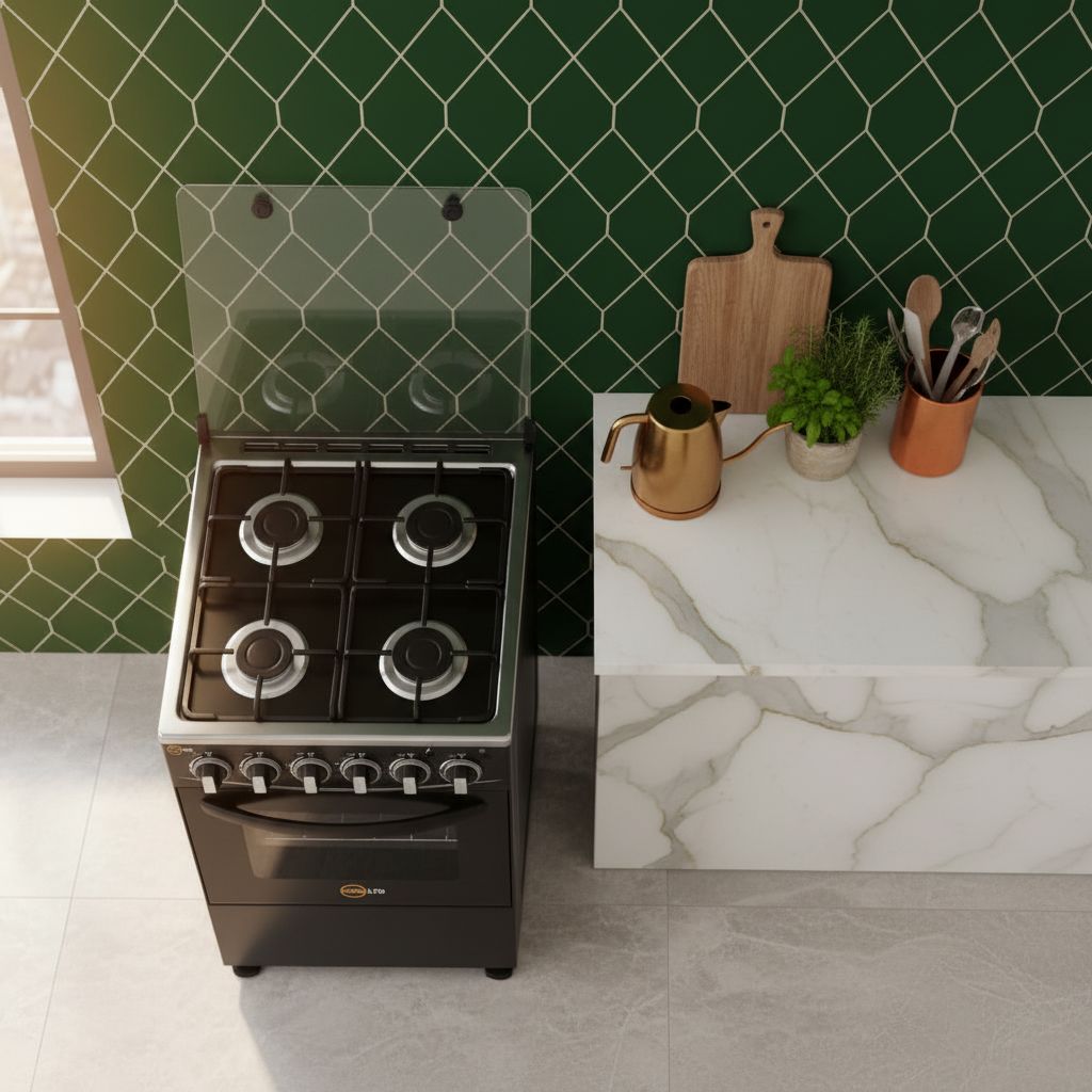 50 by 50 Standing Gas with 3 Auto Ingnition gas 1 hot plate with high quality oven comes with free gas cylinder