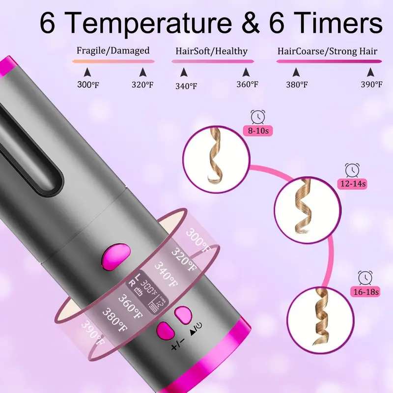 wireless hair curling iron rechargeable hair styling tool + Free gift