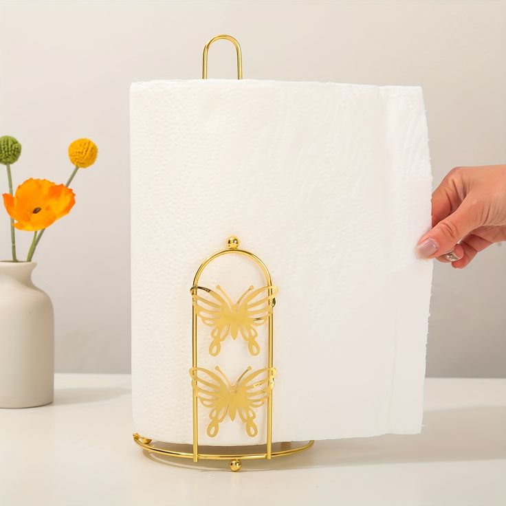 CREATIVE METAL GOLD TISSUE PAPER HOLDER / RACK