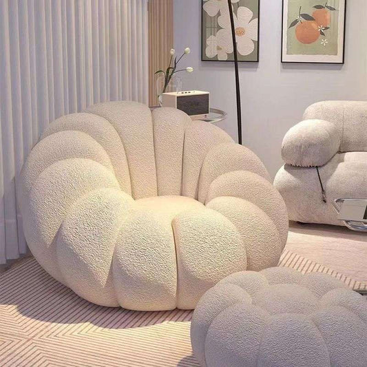 Velvet Pumpkin Small Sofa Chair Small Apartment Lamb Velvet