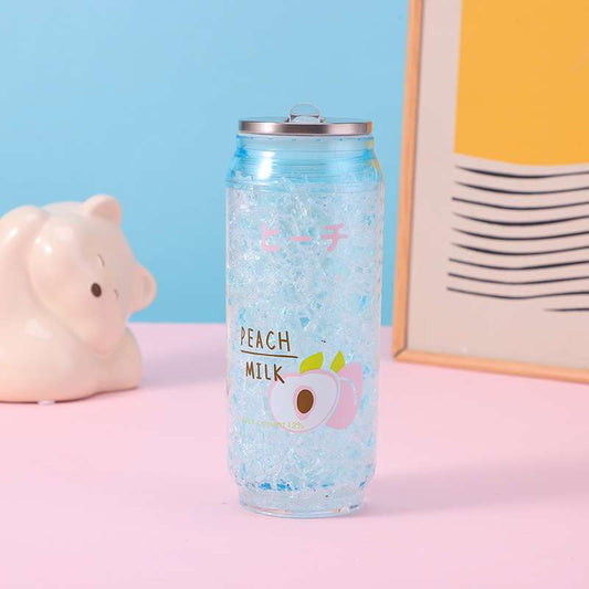 Creative crushed ice cup double layer straight drinking cup