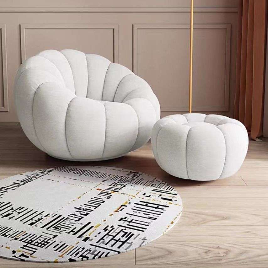 Velvet Pumpkin Small Sofa Chair Small Apartment Lamb Velvet