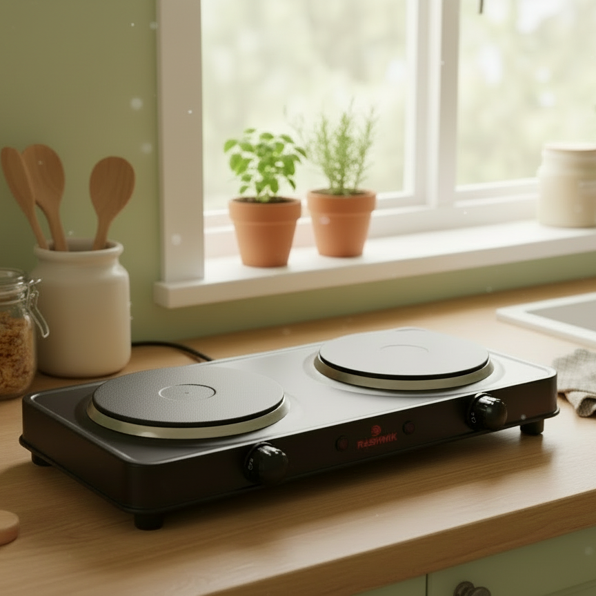 (Solid ) 2000W Electric Double burner stove