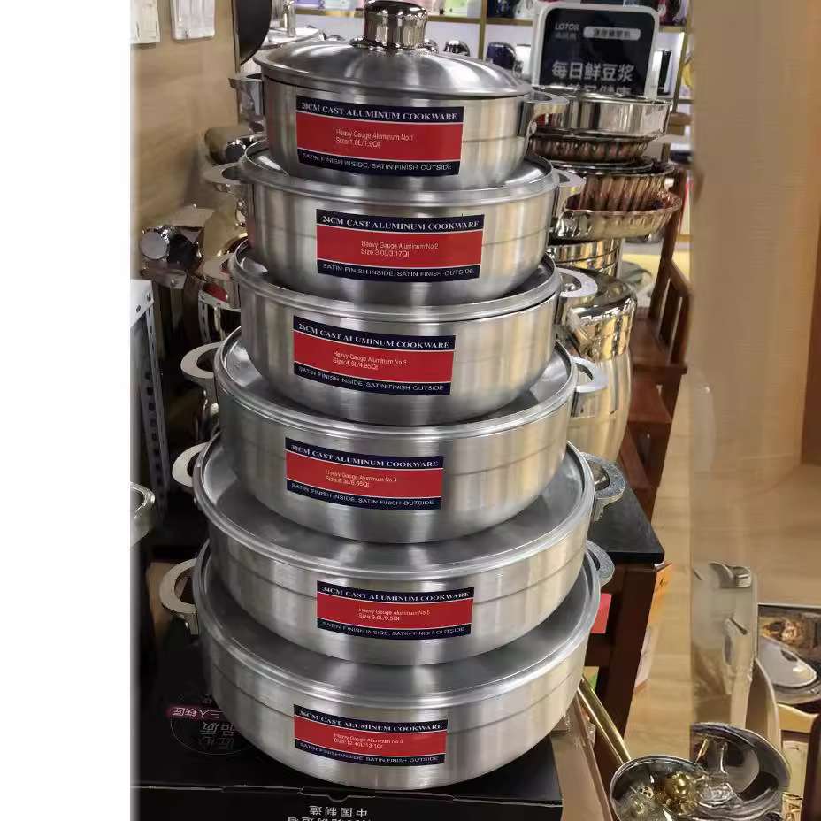 6set Cast Aluminium pot set German polish aluminum pot.(20,24,26,30,34,36cm)