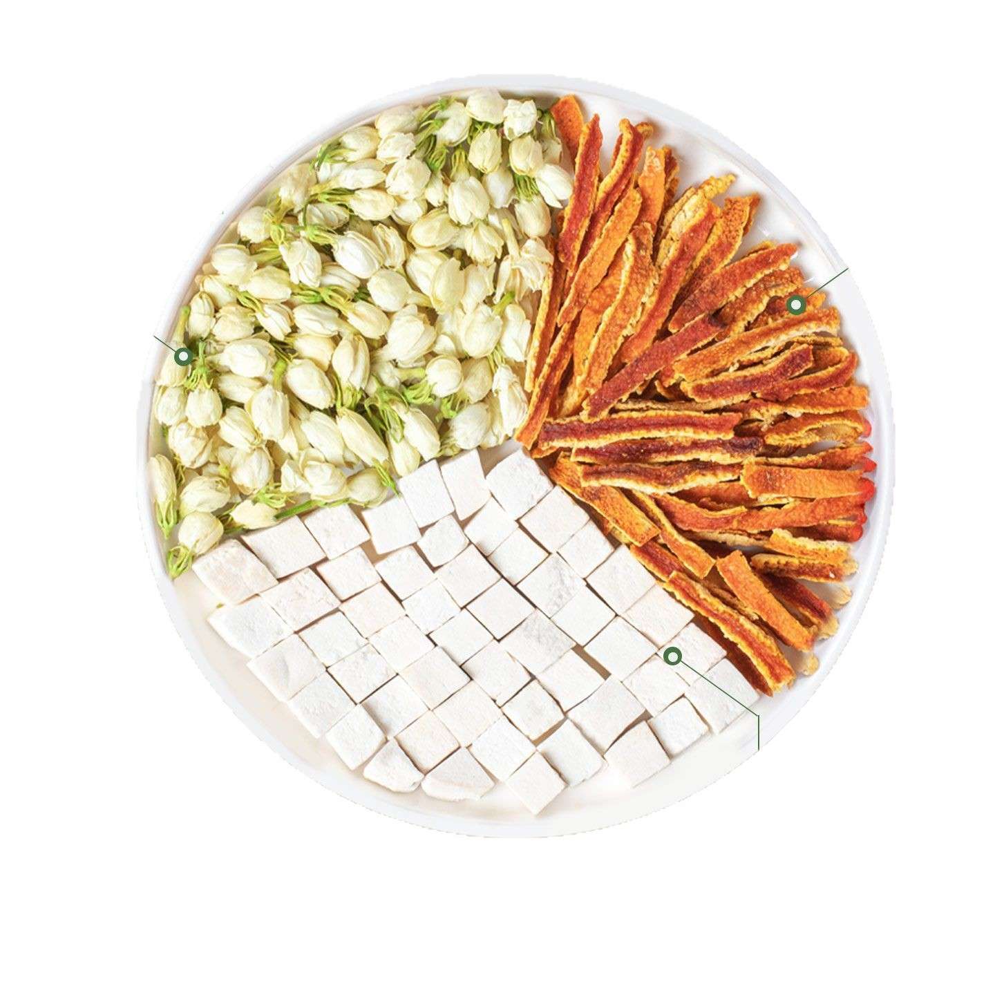 Tangerine Peel (Chen Pi), Jasmine, and Poria (Fu Ling) for General wellness and body detox 20 tea bag