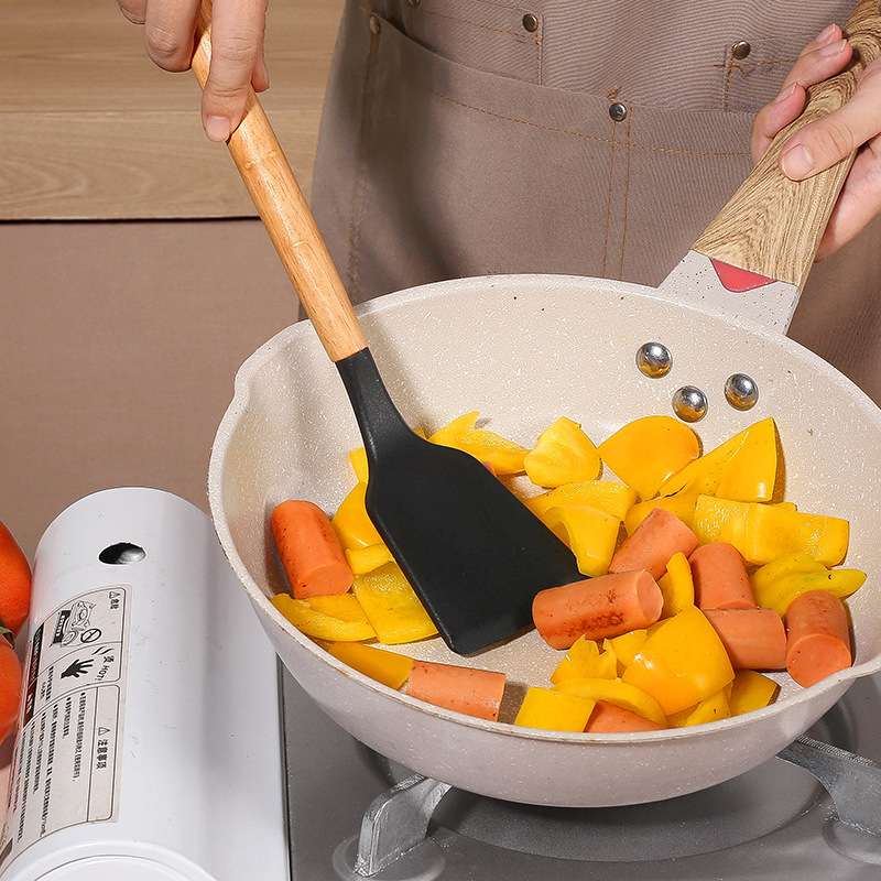 Foriegn Black 19pcs Silicon Spatula Non stick spoon + Free knife set + cutting board