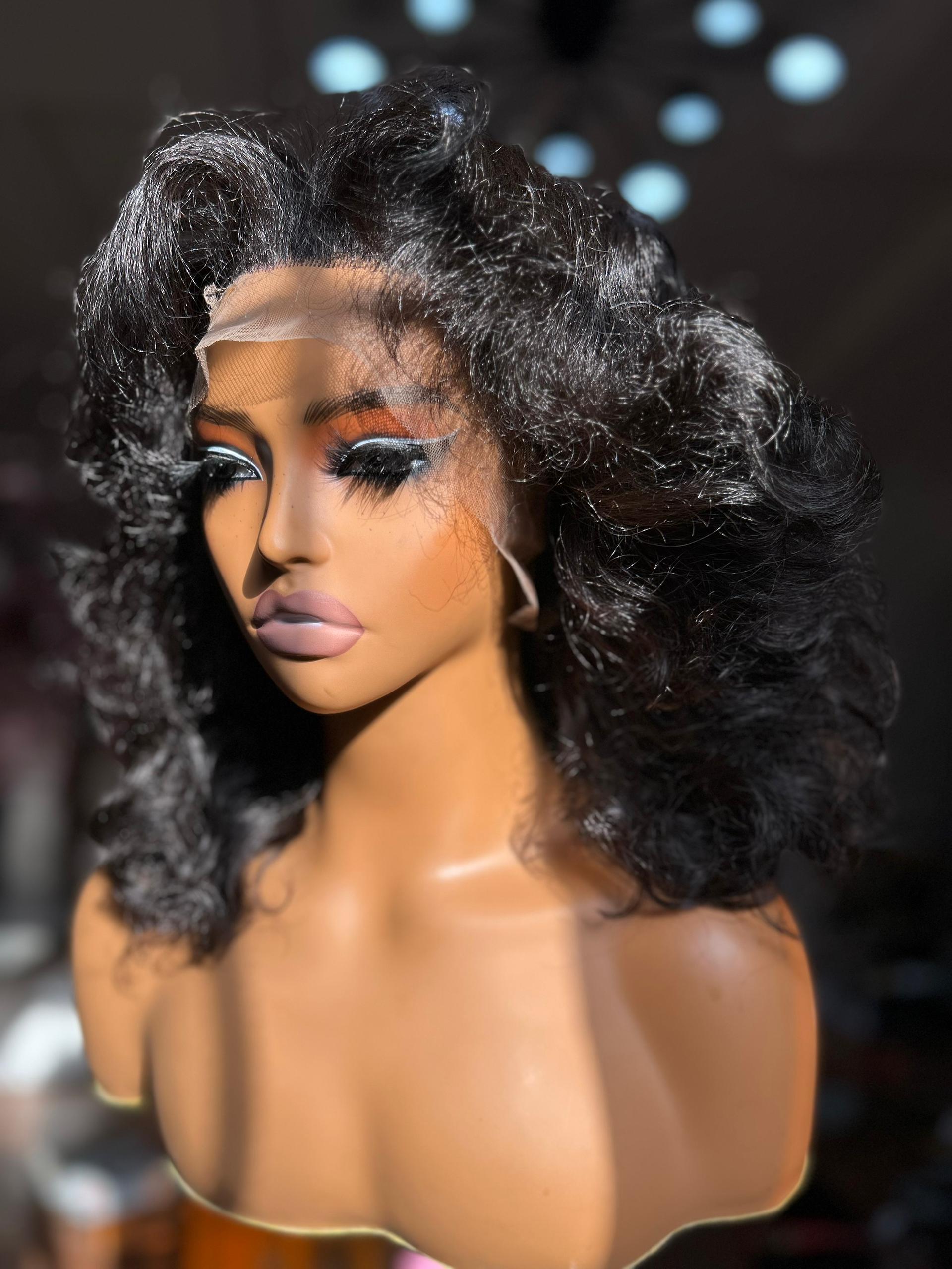 Messy Hollywood curl  hair blend - Closure wig