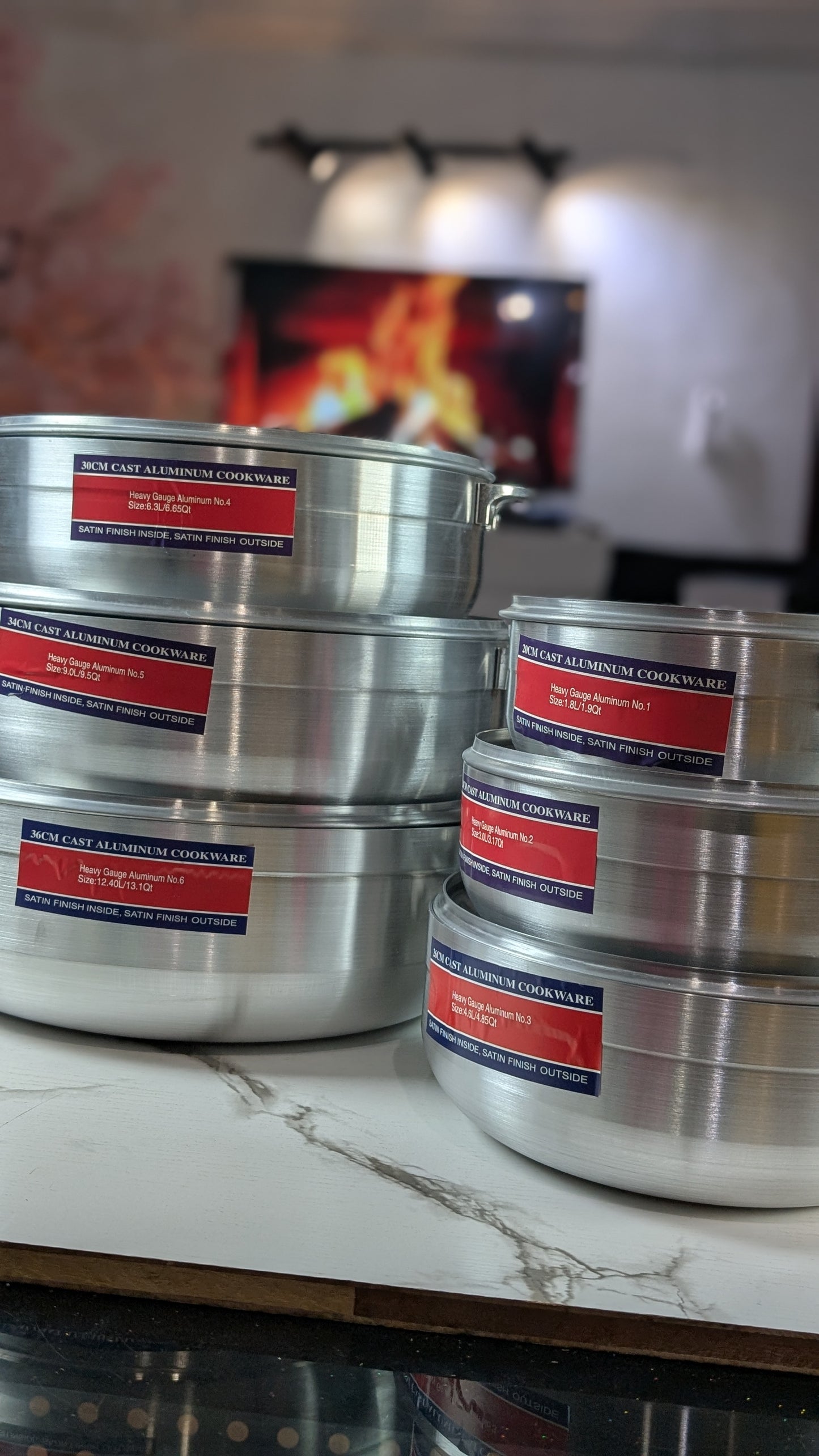 6set Cast Aluminium pot set German polish aluminum pot.(20,24,26,30,34,36cm)